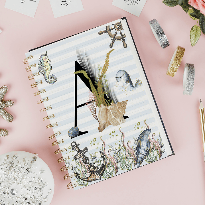 26 Artes para Capa Agenda e Caneca Alfabeto Fundo do Mar Arquivo Editável  3