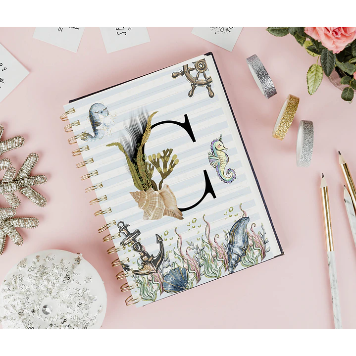 26 Artes para Capa Agenda e Caneca Alfabeto Fundo do Mar Arquivo Editável  5