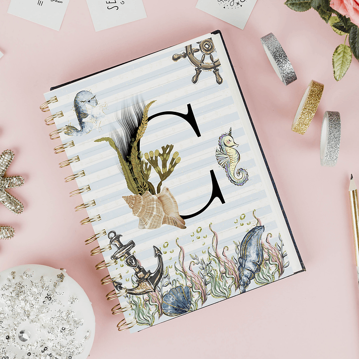 26 Artes para Capa Agenda e Caneca Alfabeto Fundo do Mar Arquivo Editável  5