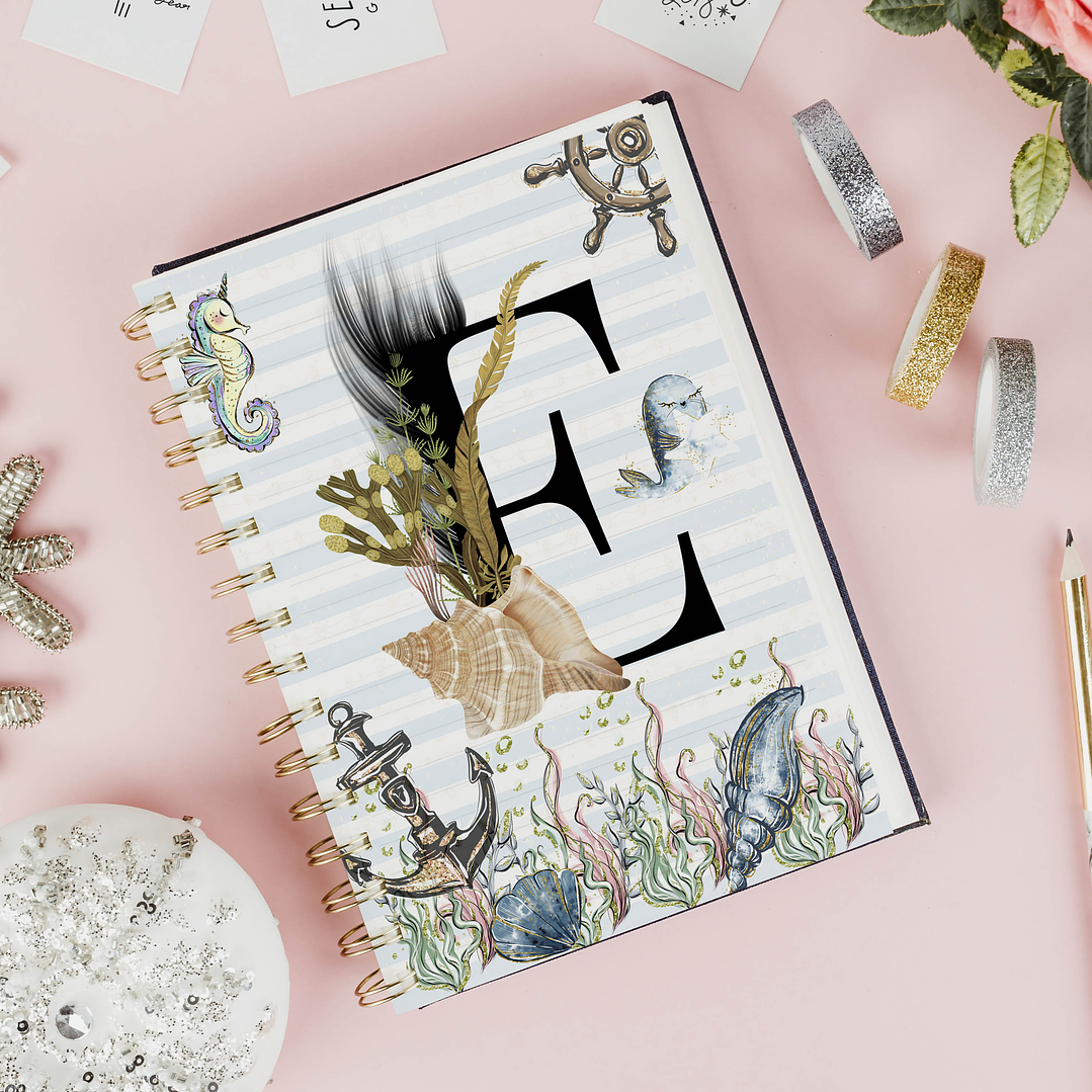 26 Artes para Capa Agenda e Caneca Alfabeto Fundo do Mar Arquivo Editável  7