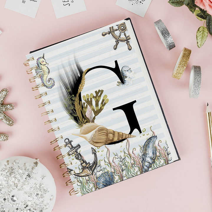 26 Artes para Capa Agenda e Caneca Alfabeto Fundo do Mar Arquivo Editável  9