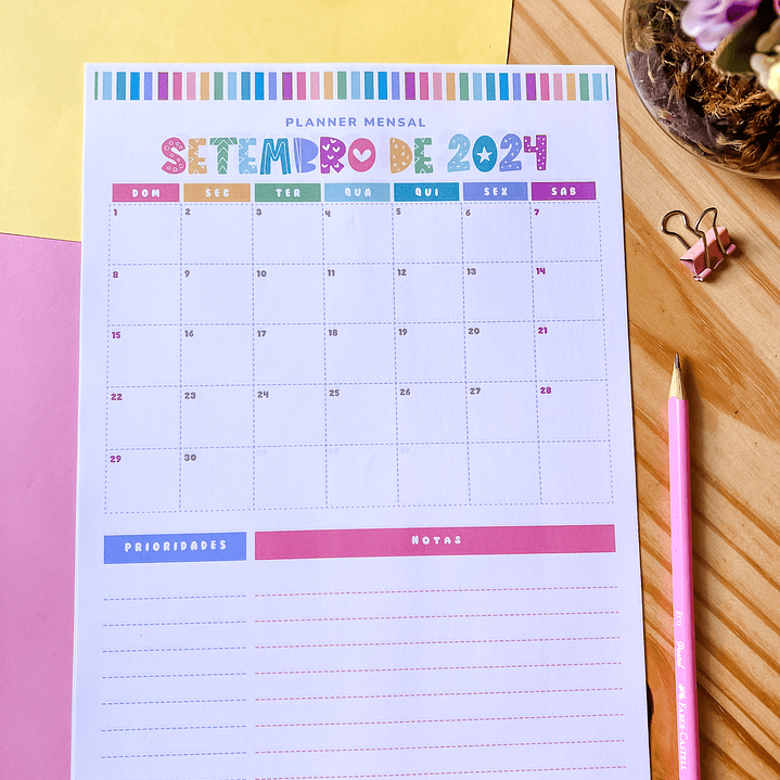 Arquivo Planner Mensal A4 2024 em Pdf 5