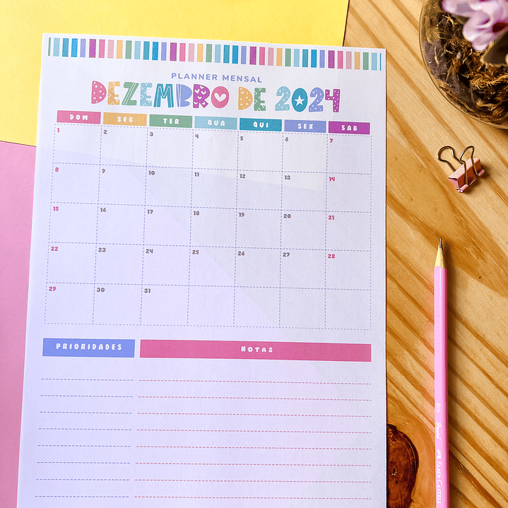 Arquivo Planner Mensal A4 2024 em Pdf 8