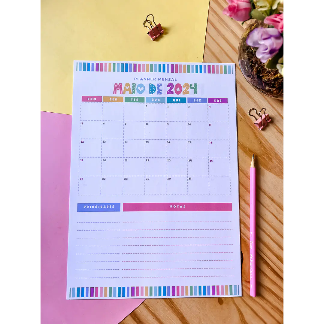 Arquivo Planner Mensal A4 2024 em Pdf 15