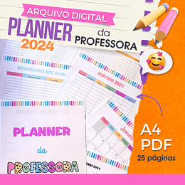 Arquivo Planner Professora A4 2024 em Pdf