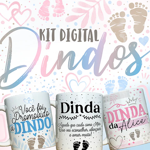 13 Artes para Caneca Dindo e Dinda Padrinhos em Jpg 
