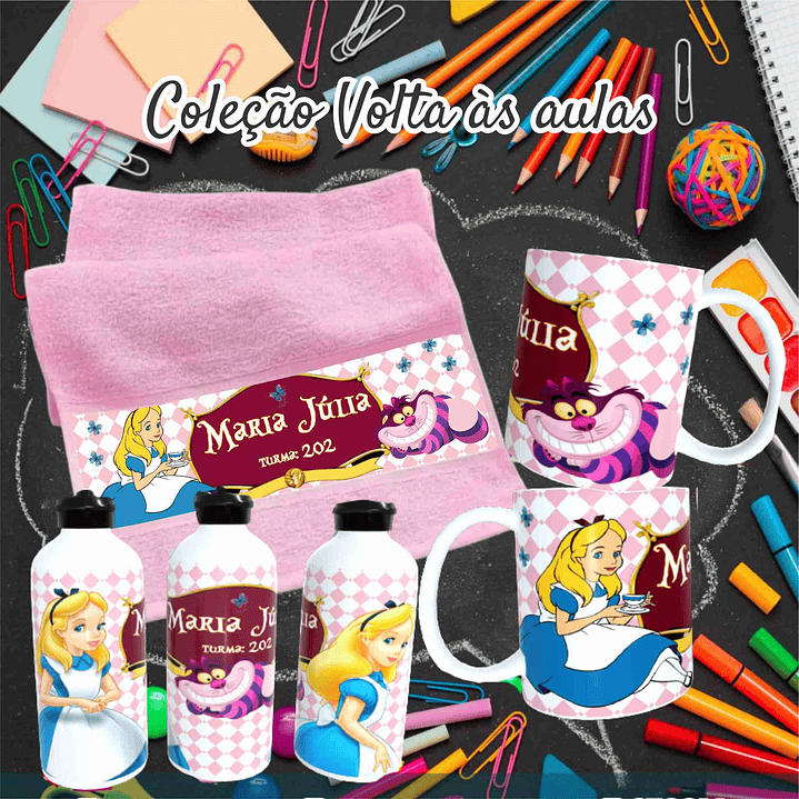 78 Artes para Caneca, Toalinha e Squezee Personagens Disney Volta as Aulas Arquivo Editavél  4