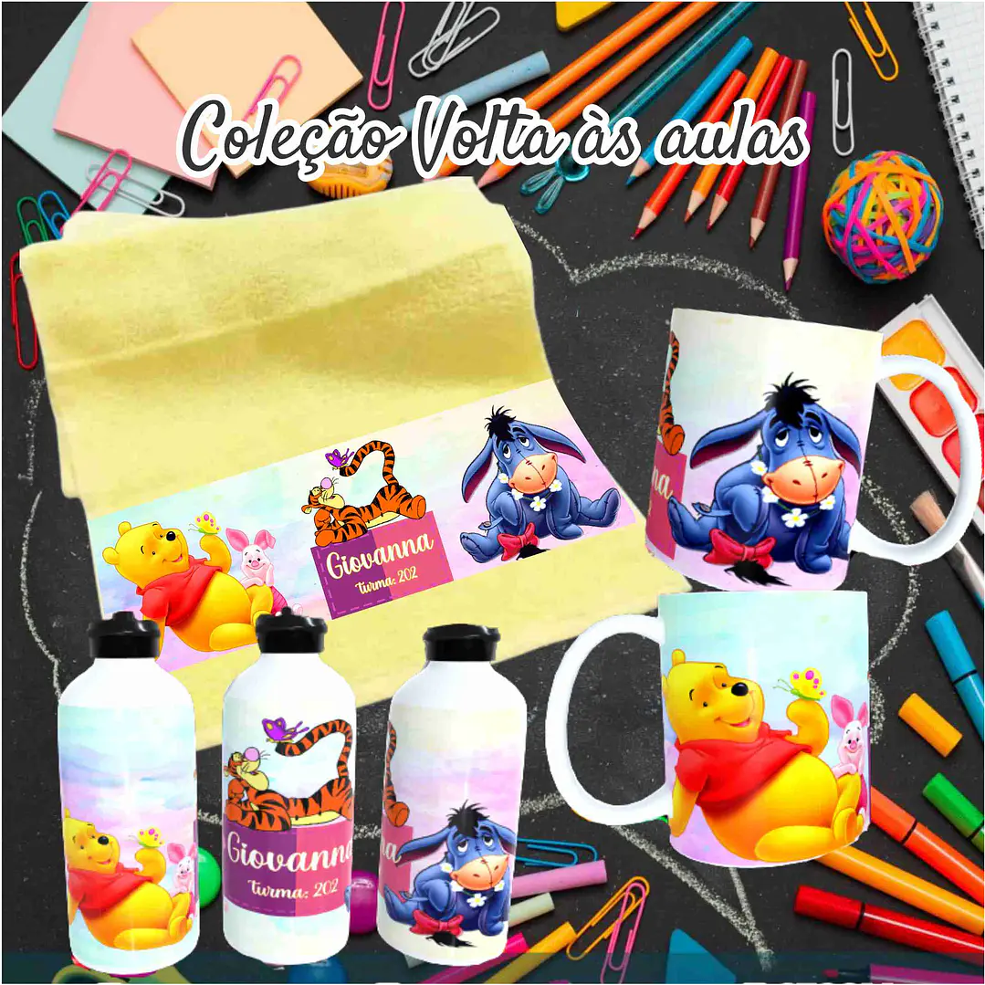 78 Artes para Caneca, Toalinha e Squezee Personagens Disney Volta as Aulas Arquivo Editavél  22