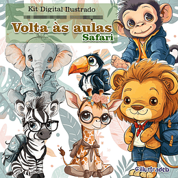 Kit Digital Safari Volta as Aulas Arquivos em Png 