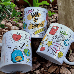 10 Artes para Caneca Volta as Aulas Arquivo Editavél  