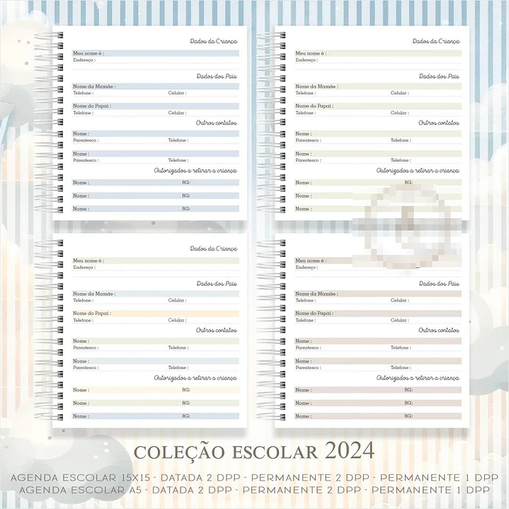 Agenda Escolar Ursinho Aviador e Unicornio Menina Arquivo em Pdf 6