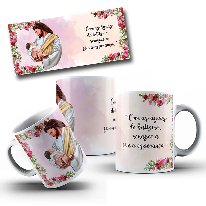 2 Artes para Caneca Batismo Arquivo Editável  2