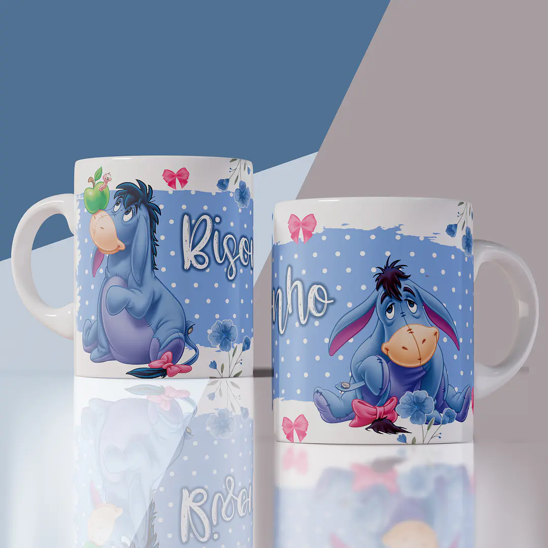 5 Artes para Caneca Ursinho Pooh Arquivo Editável 3