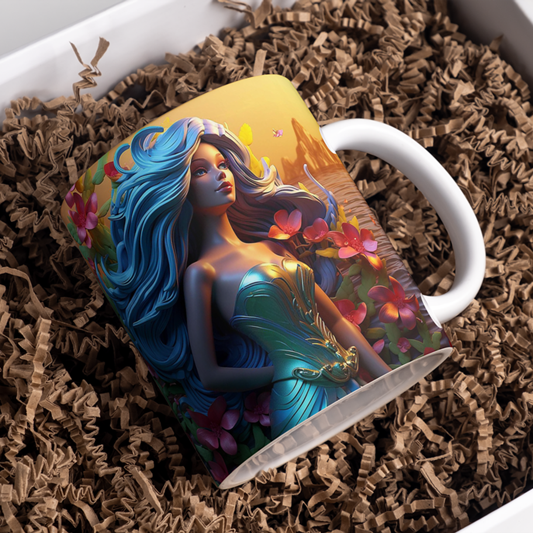 5 Artes para Caneca 3D Princesas da Disney Arquivo em Jpg 2