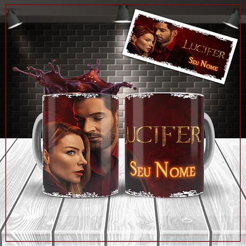 5 Artes para Caneca Serie Filme Lucifer Arquivo Editável 