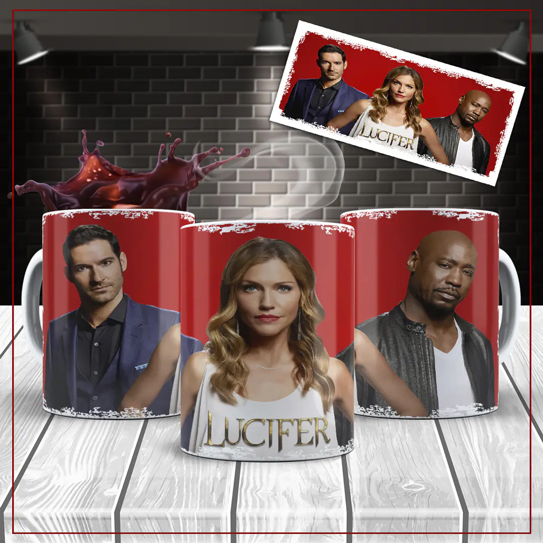 5 Artes para Caneca Serie Filme Lucifer Arquivo Editável  5