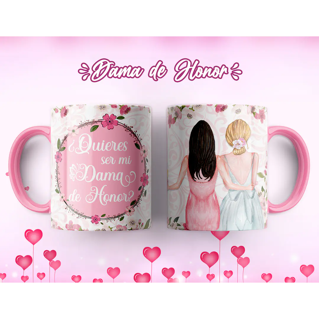 7 Artes para Caneca Dama de Honrra Arquivo Editável 2