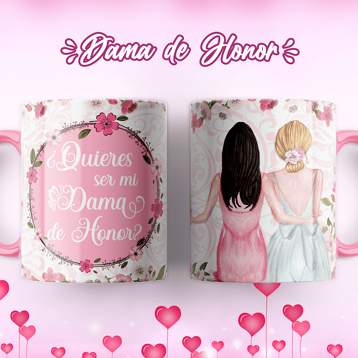 7 Artes para Caneca Dama de Honrra Arquivo Editável 2