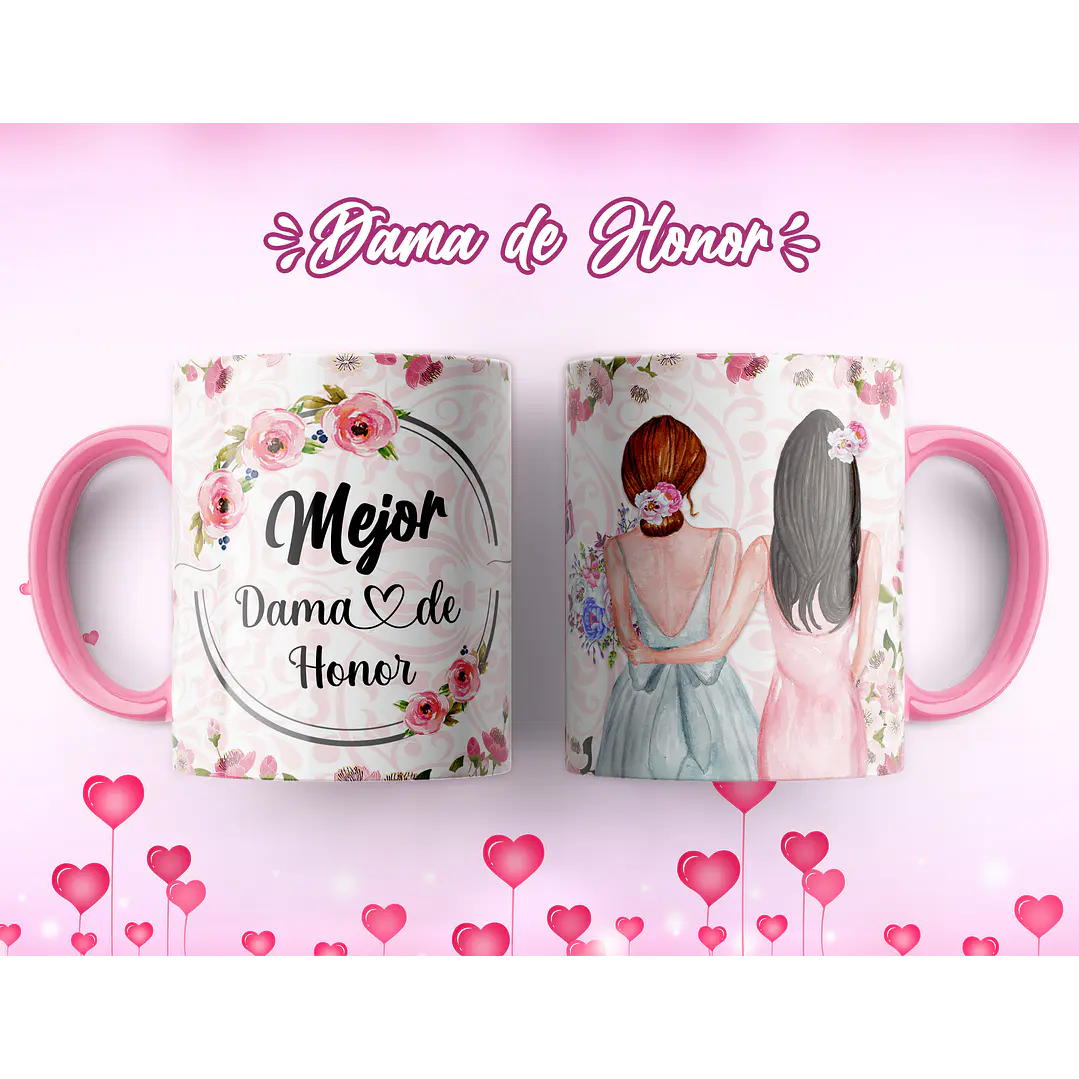 7 Artes para Caneca Dama de Honrra Arquivo Editável 5