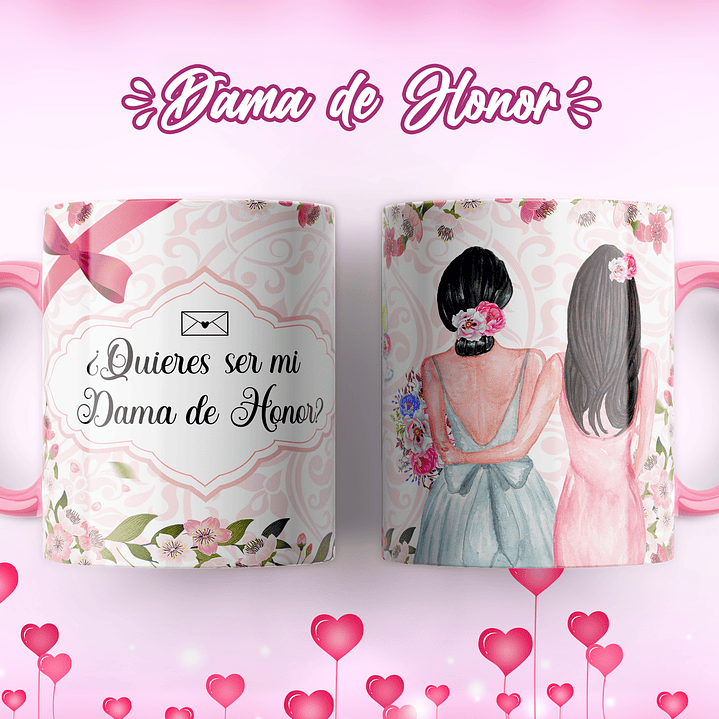 7 Artes para Caneca Dama de Honrra Arquivo Editável 7