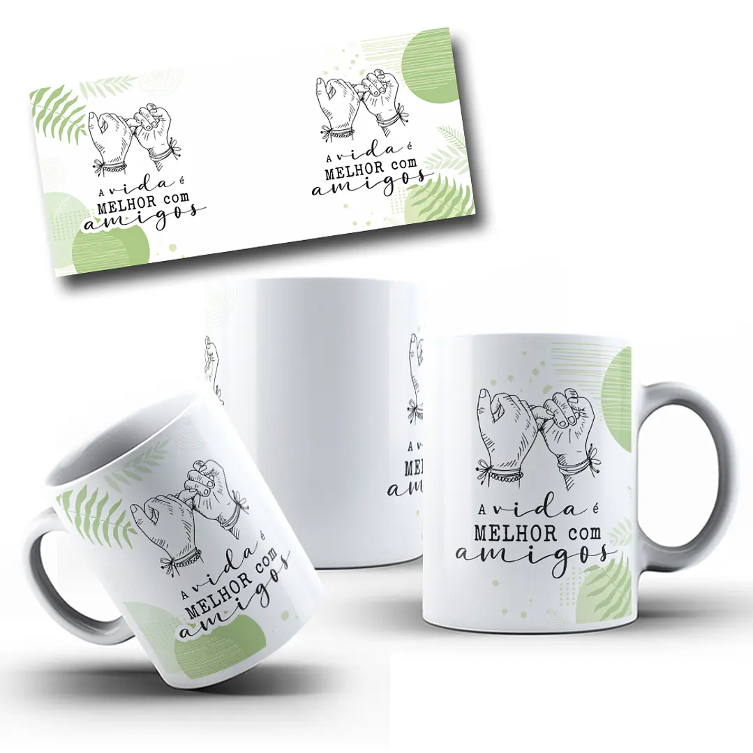 8 Artes para Caneca Amizade Amigos Arquivo Editável 7