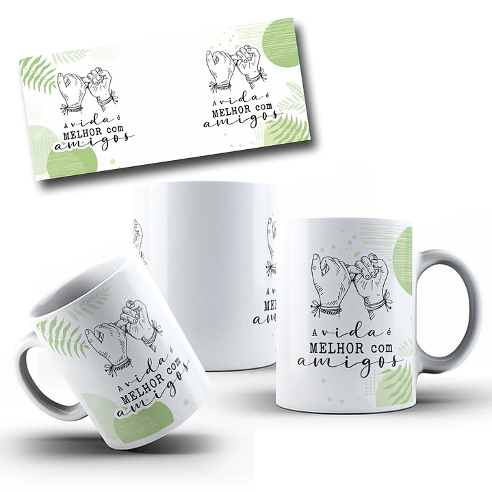 8 Artes para Caneca Amizade Amigos Arquivo Editável 7