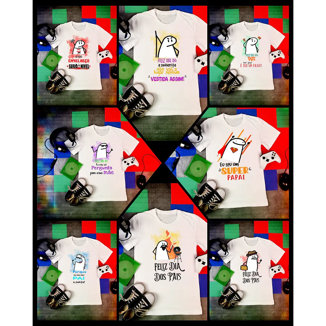 8 Artes para Camisa Flork Dia dos Pais Arquivo em Png 1