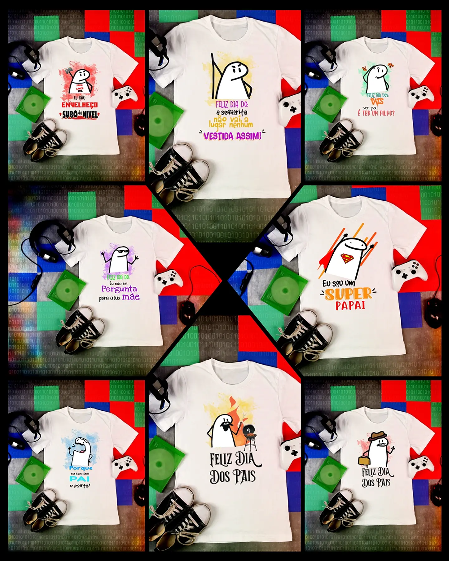 8 Artes para Camisa Flork Dia dos Pais Arquivo em Png 1