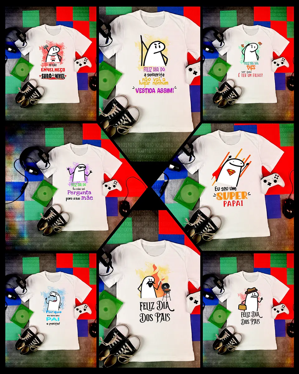 8 Artes para Camisa Flork Dia dos Pais Arquivo em Png 1