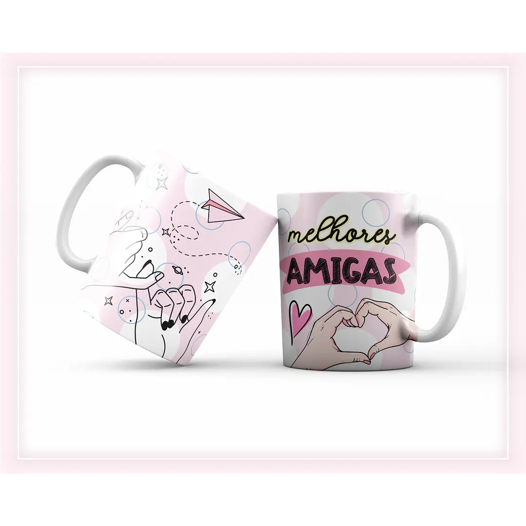8 Artes para Caneca Amizade Amigas Arquivo Editável  2