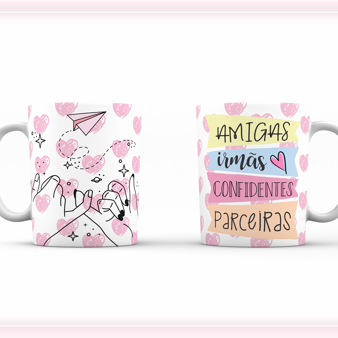 8 Artes para Caneca Amizade Amigas Arquivo Editável  7