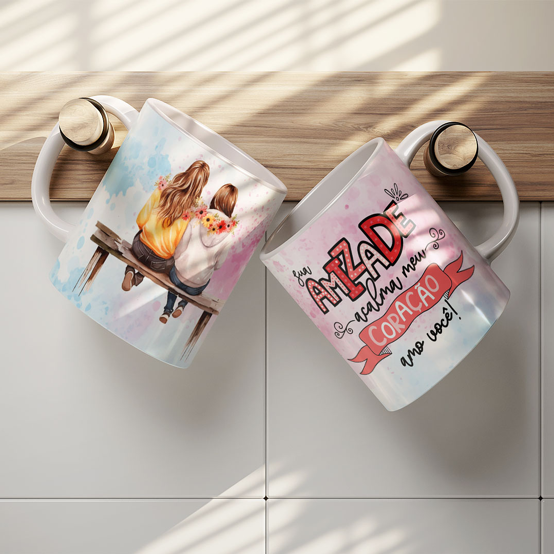 8 Artes para Caneca Amizade Amigas Arquivo Editável   2