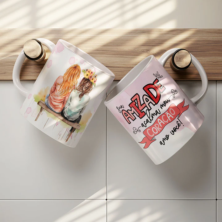 8 Artes para Caneca Amizade Amigas Arquivo Editável   4