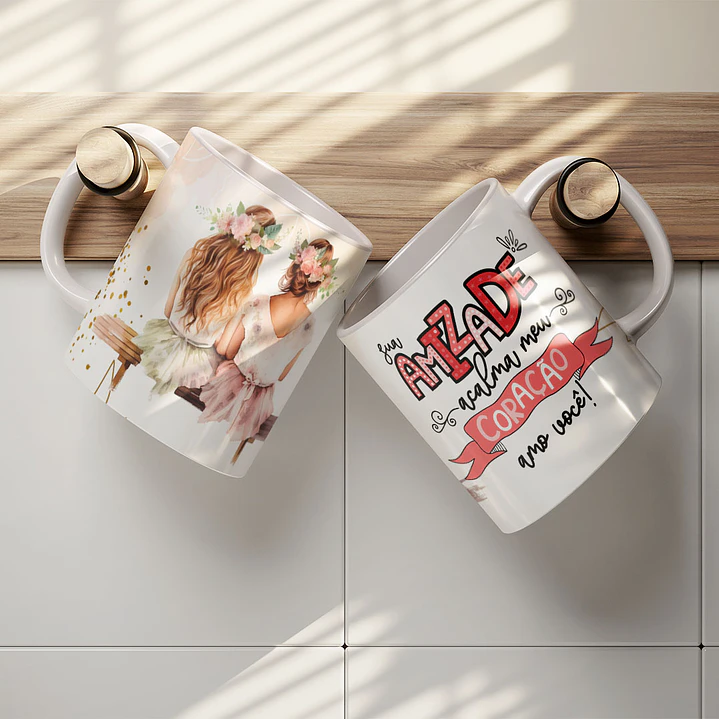 8 Artes para Caneca Amizade Amigas Arquivo Editável   5