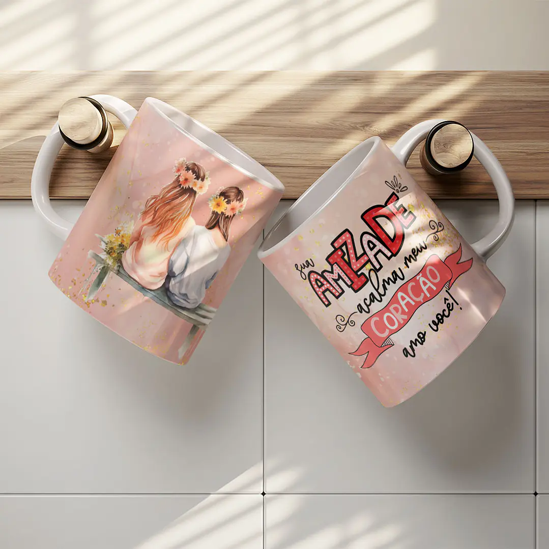8 Artes para Caneca Amizade Amigas Arquivo Editável   6