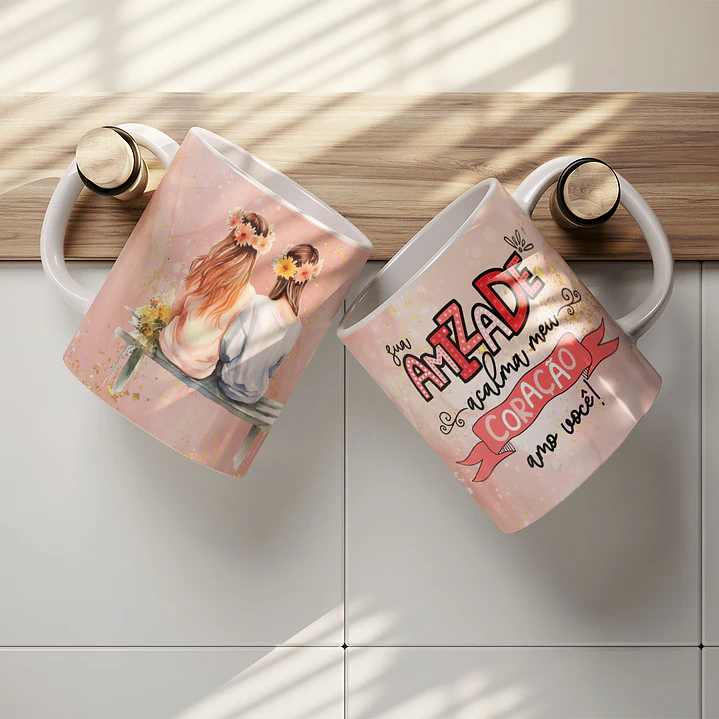 8 Artes para Caneca Amizade Amigas Arquivo Editável   6