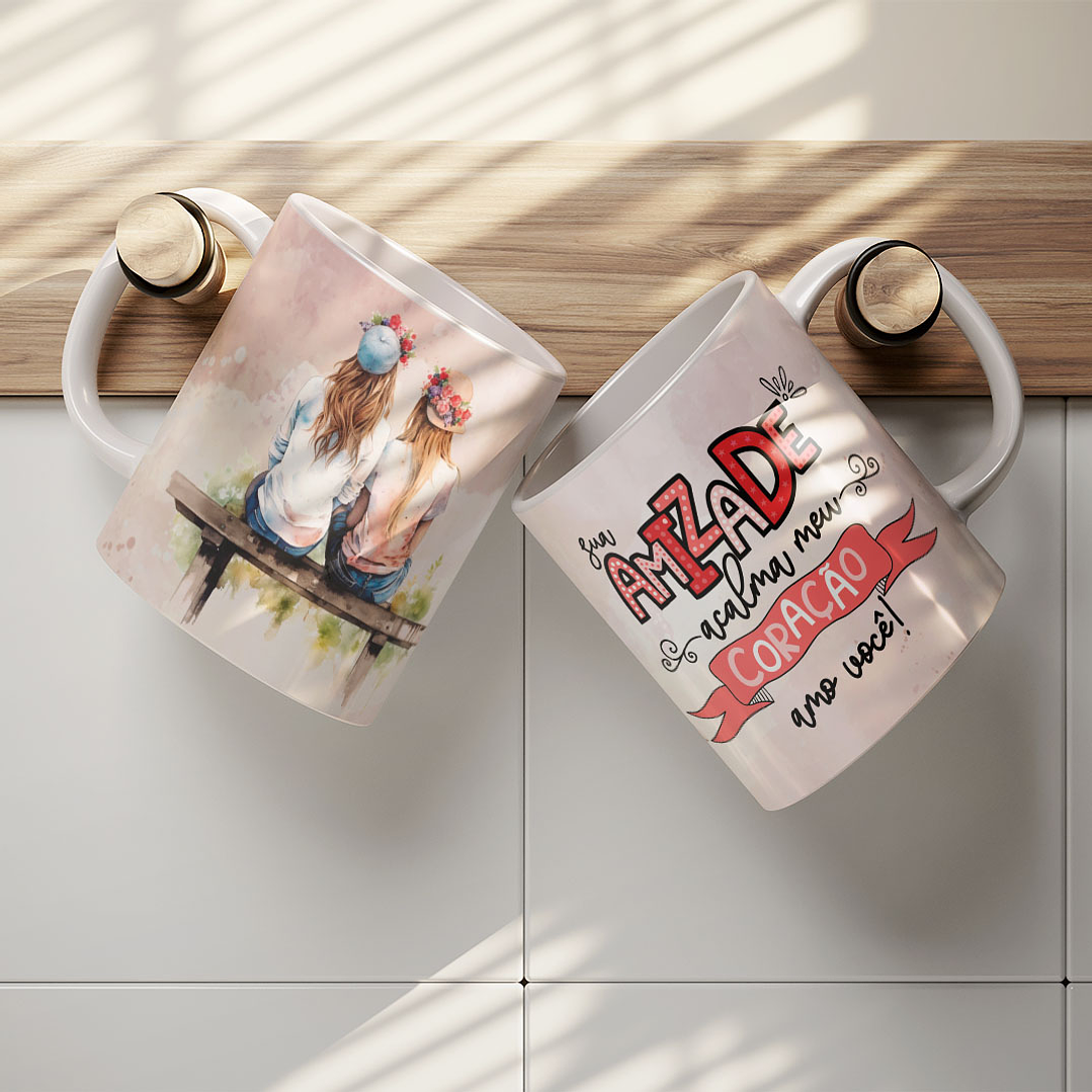 8 Artes para Caneca Amizade Amigas Arquivo Editável   7