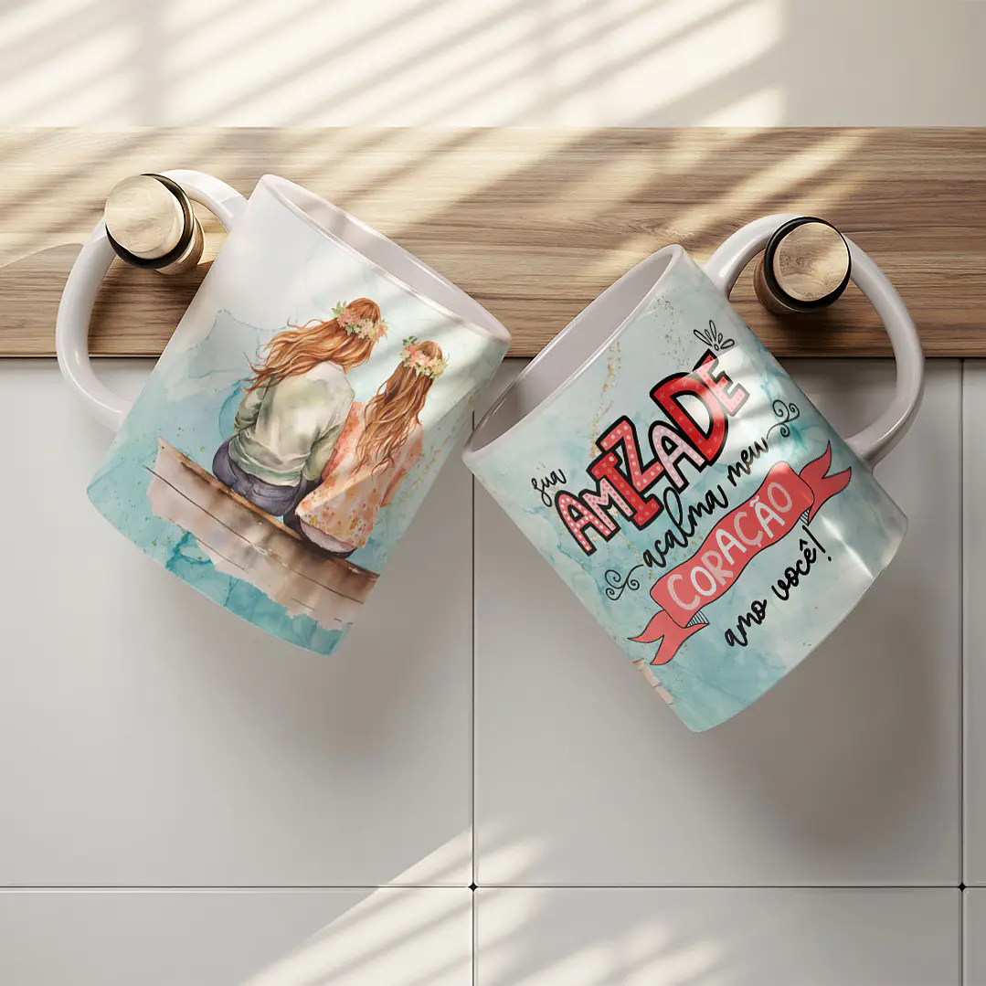 8 Artes para Caneca Amizade Amigas Arquivo Editável   8
