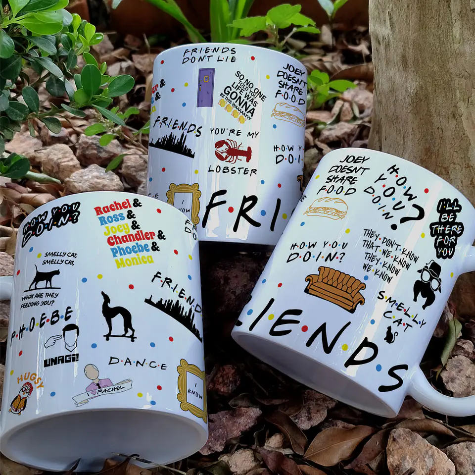 8 Artes para Caneca Friends Personagens Arquivo em Jpg 1