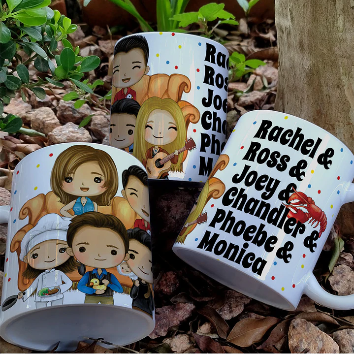 8 Artes para Caneca Friends Personagens Arquivo em Jpg 2