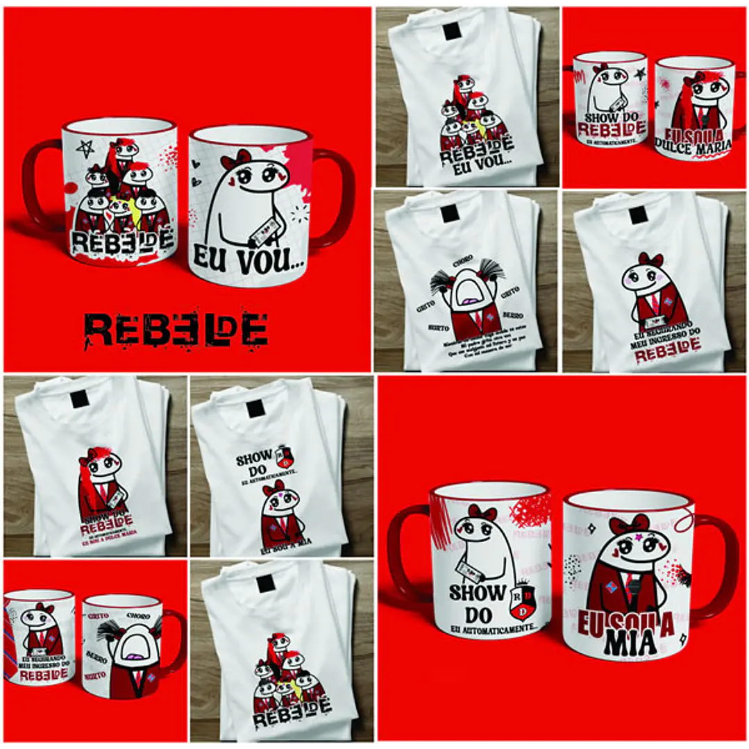 9 Artes para Caneca e Camisa Flork Rebeldes RBD Arquivo em Jpg  1