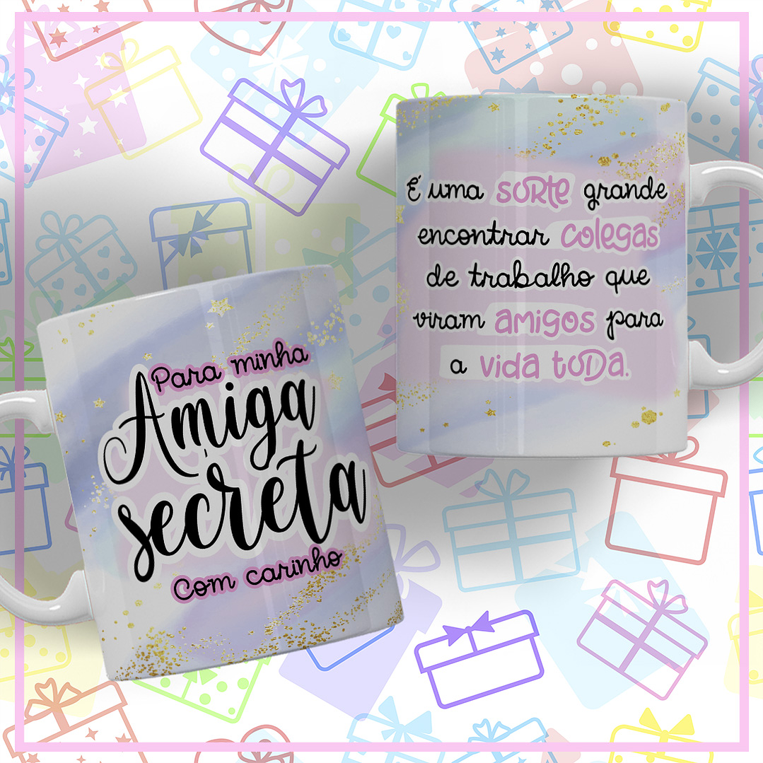 10 Artes para Caneca Amigo Secreto Arquivo Editável 4