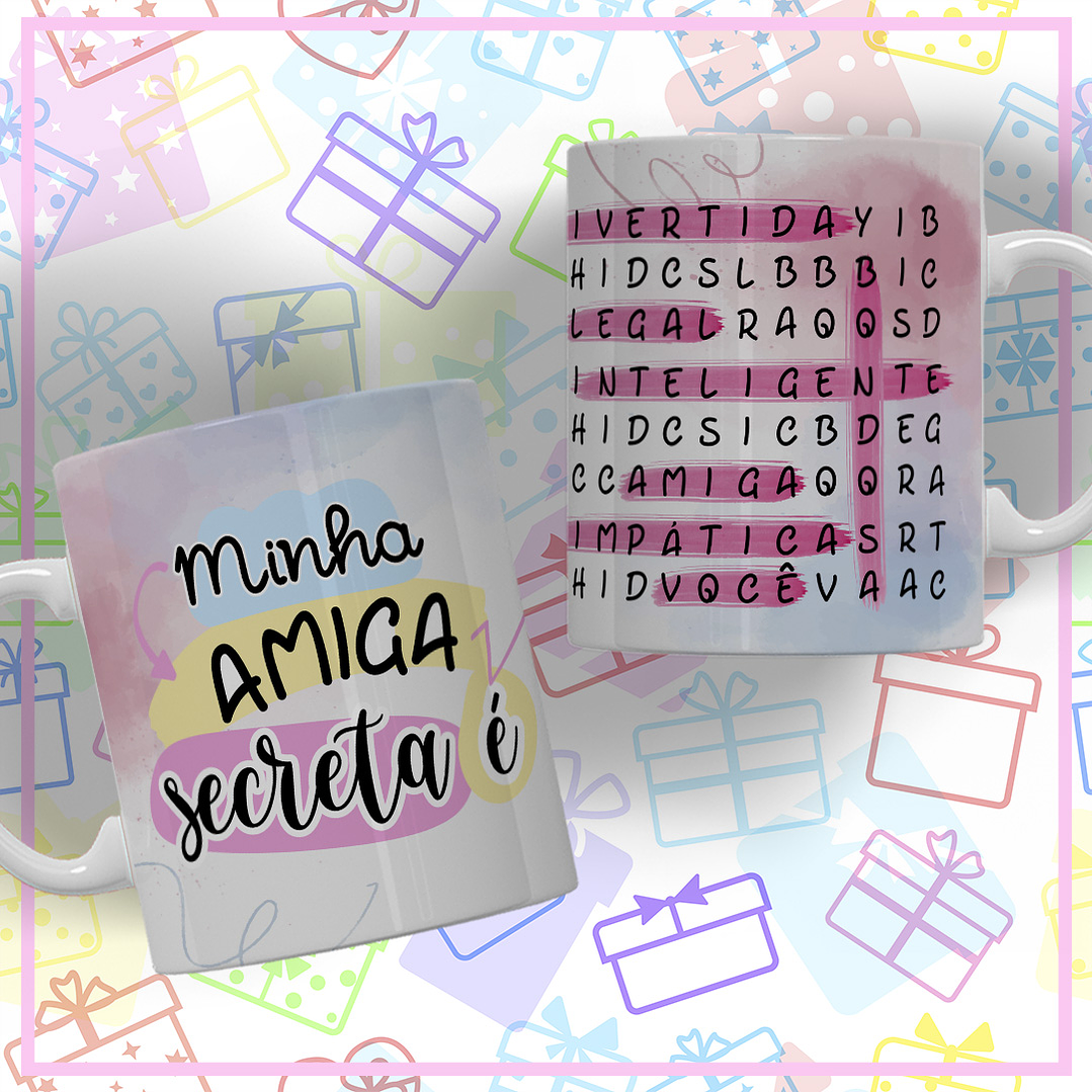 10 Artes para Caneca Amigo Secreto Arquivo Editável 7