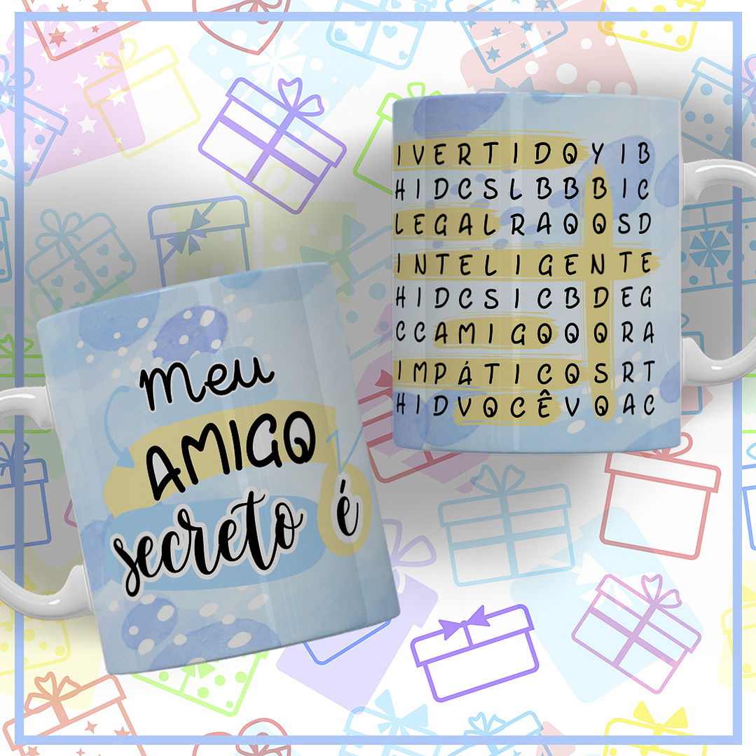 10 Artes para Caneca Amigo Secreto Arquivo Editável 8