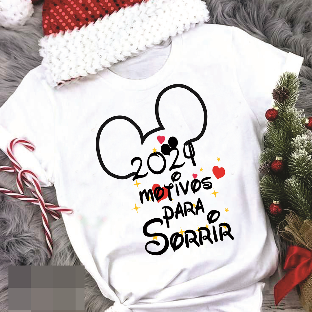 10 Artes para Caneca e Camisa Ano Novo Disney Mickey e Minnie Arquivo Editável 6