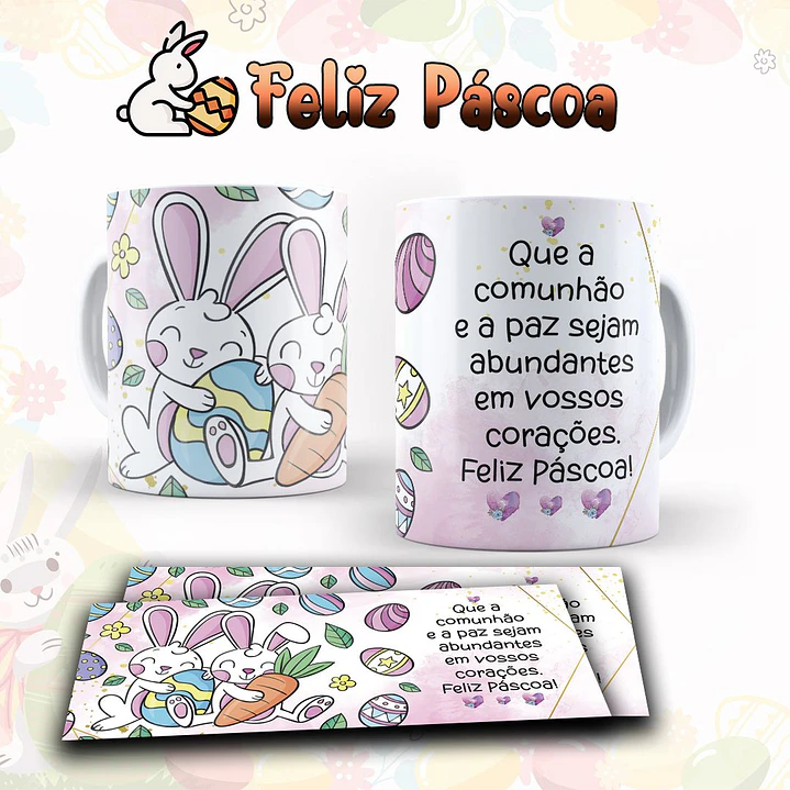 10 Artes para Caneca Páscoa Arquivo Editável  3