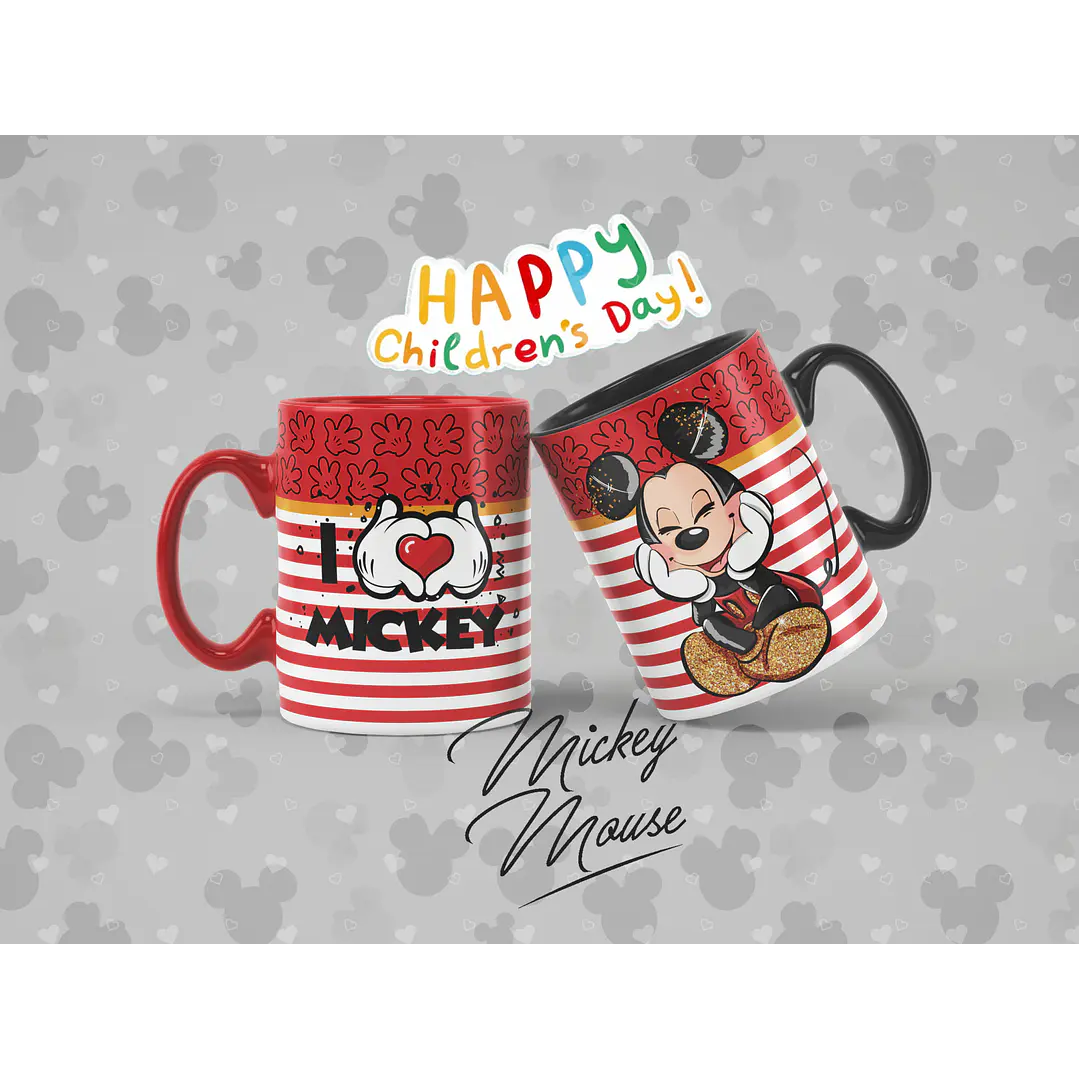 12 Artes para Caneca Disney Mickey Personagens Arquivo em Jpg 1