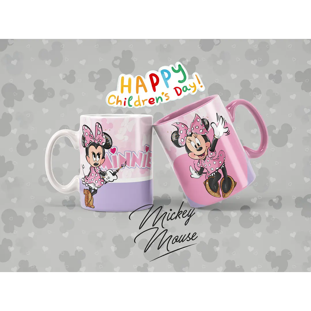 12 Artes para Caneca Disney Mickey Personagens Arquivo em Jpg 6