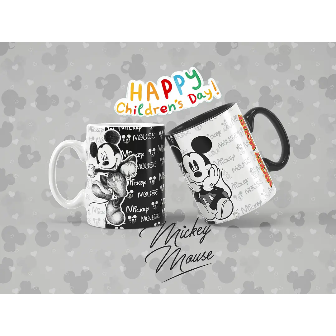 12 Artes para Caneca Disney Mickey Personagens Arquivo em Jpg 5