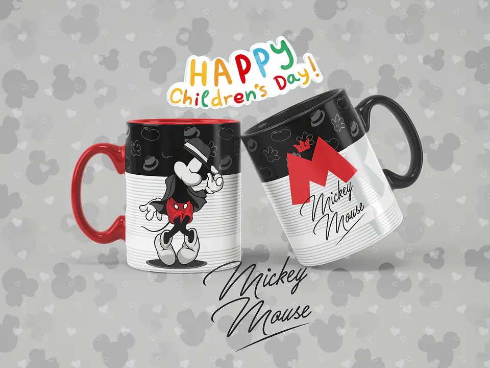 12 Artes para Caneca Disney Mickey Personagens Arquivo em Jpg 3